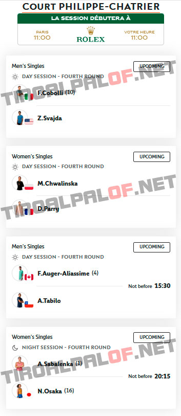 roland garros philippe chatrier lunes1 junio 2026 tiroalpaloi